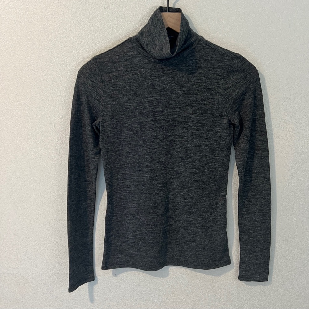 Express Heather Gray Lightweight‎ Knit Turtleneck Sweater Long Sleeve Size XS